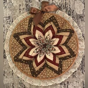 Quilted Star Wall Hanging with Lace Trim